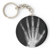 B&W X-ray Skeleton Hand Keychains