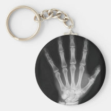 B&W X-ray Skeleton Hand Keychains