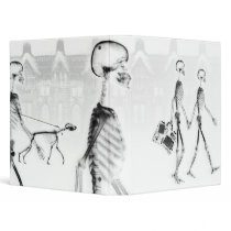 B&W X-Ray Skeletons Afternoon Stroll Binder