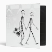 B&W X-Ray Skeletons Afternoon Stroll Binder