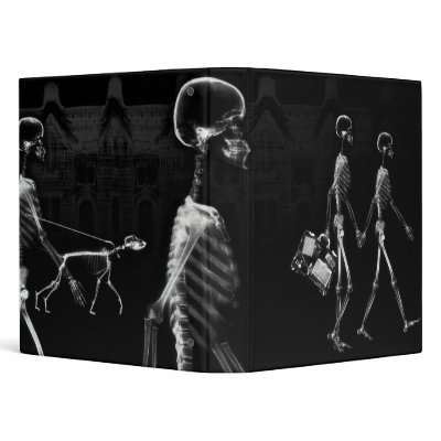 B&W X-Ray Skeletons Midnight Stroll Binder by VoXeeD