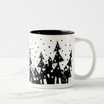 b&w Xmas town_mug