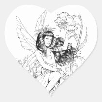 fairy, fairies, fae, young, girl, flowers, nature, nymph, sprite, al rio, fantasy, illustration, Sticker with custom graphic design