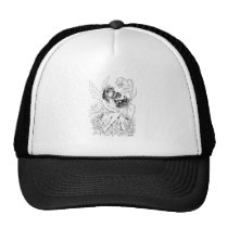 fairy, fairies, fae, young, girl, flowers, nature, nymph, sprite, al rio, fantasy, illustration, Trucker Hat with custom graphic design