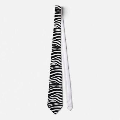 B&W Zebra Print Neck Tie by Artamatik