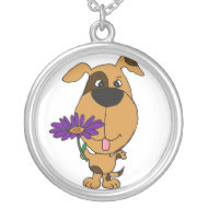 BA- Happy Dog with Daisy necklace