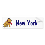 BA- New York Baseball Dog Bumper Sticker bumpersticker