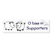 BA - Sheep Obama supporters sticker Bumper Sticker