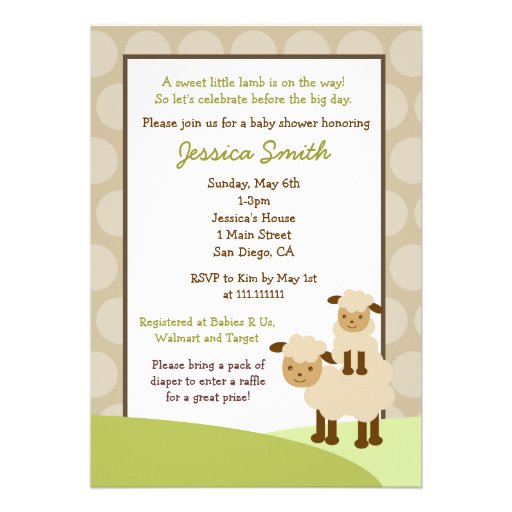 Baa Baa Sheep Baby Shower Invite Neutral