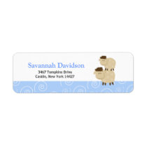 Baa Baa Sheep (Blue) Custom Address Labels (30)