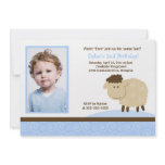 Baa Baa Sheep Blue *PHOTO* Birthday 5x7 Personalized Invites
