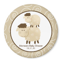 Baa Baa Sheep Neutral 3-inch Round Favor Magnet