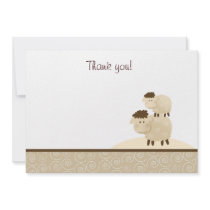Baa Baa Sheep (Neutral) Flat Thank You notes Announcement