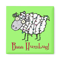 Baaa Humbug Christmas Fridge Magnets