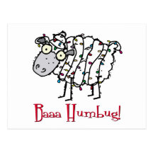Baaa Humbug Christmas Postcard