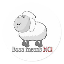 Baaa means NO! stickers by Dynomoose Baaa means NO! stickers