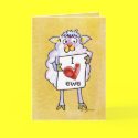 Baaaah Mine Valentines Day Cartoon Sheep cards