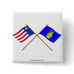 Baarle-Nassau and Baarle-Hertog Crossed Flags Pinback Button