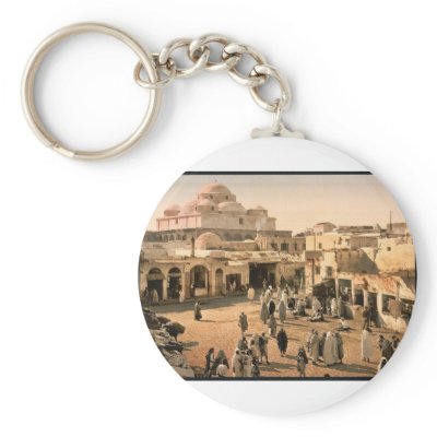 Bab Suika-Suker Square, Tunis, Tunisia vintage Pho Keychains by photochrom