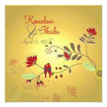 Babados Parrots on Ali'i Branch Invitation