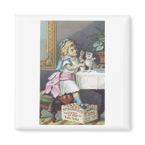 Babbits Girl with Cat Refrigerator Magnets