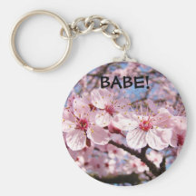 Babe! gifts Pink Tree Blossom Flowers keychain