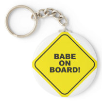 babe on board key chain