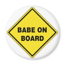 Babe On Board Fridge Magnets