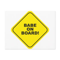 babe on board postcard