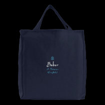 Baber Last Name With Gaelic Meaning Navy embroidered bags