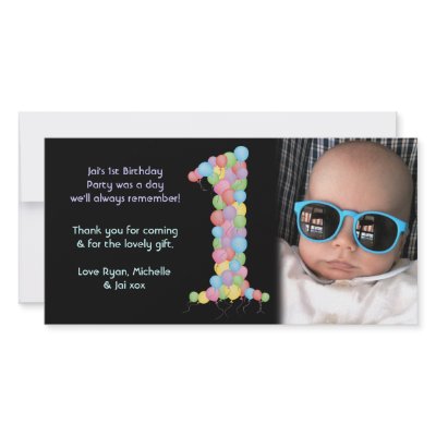 Babies 1st Birthday Thank You Photo Card by Pip_Gerard