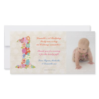 Babies Baby 1st Birthday Thank You Photo Card by Pip_Gerard