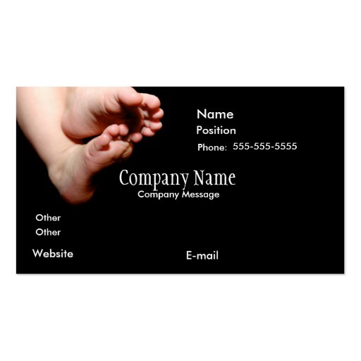 BabiesFeetInBlack-4-zazzle, Company Name, Compa... Business Cards (front side)