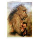 Baboon & Baby Prints Card