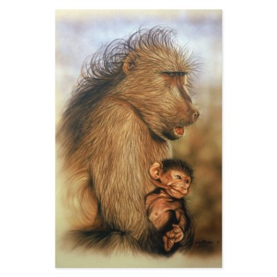 Baboon & Baby Prints Custom Stationery by craighbarber