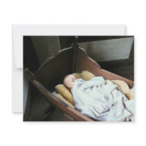 Babt Doll in Cradle Custom Announcements