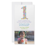 Baby 1st Birthday Balloons Thank You Photo Card