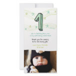 Baby 1st Birthday Number 1 Thank You Photo Card