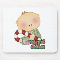 baby 1st christmas baby boy mouse pad