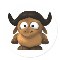 Baby 3-D Gnu Sticker