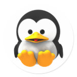 Baby 3-D Tux Linux Penguin Sticker