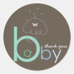 Baby "a" in B | Blue Baby Boy Shower Sticker