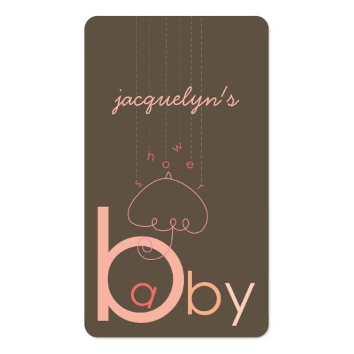 Baby "a" in B | Pink Girl Baby Shower Gift Tag / Business Cards (front side)