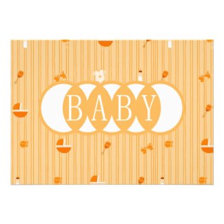 Baby Accessories Peach Baby Shower Invitation