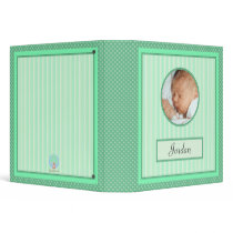 Baby Album Stripes and Dots Green Binder by CuddleTree Baby Album Stripes and Dots Green Binder