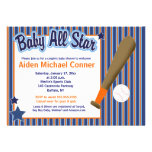 Baby All Stars Baseball and Bat Sports Invitation invitations
