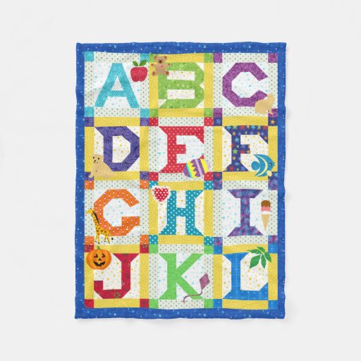 Baby Alphabet Quilt Design Fleece Blanket Zazzle