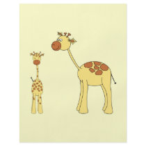 Baby and Adult Giraffe. Flyer Design