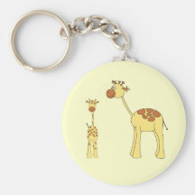 Baby and Adult Giraffe. Key Chains