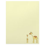 Baby and Adult Giraffe. Letterhead Template